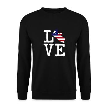Liberia Flagge Liberianer - Unisex Pullover - Schwarz - Vorne - Alina (178cm) & Michal (187cm)