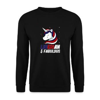 Drapeau du Libéria Libériens - Sweat-shirt Unisexe - noir - Devant - Alina (178cm) & Michal (187cm)