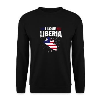 Liberia Flag Liberians - Unisex Sweatshirt - black - Front - Alina (178cm) & Michal (187cm)