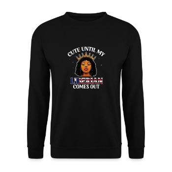Liberia Flag Liberians - Unisex Sweatshirt - black - Front - Alina (178cm) & Michal (187cm)