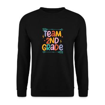Équipe 2e année Deuxième enseignant de 100 jours d’école - Sweat-shirt Unisexe - noir - Devant - Alina (178cm) & Michal (187cm)