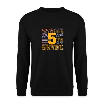 5e année Cinquième équipe de typographie Enseignant 100e - Sweat-shirt Unisexe - noir - Devant - Alina (178cm) & Michal (187cm)