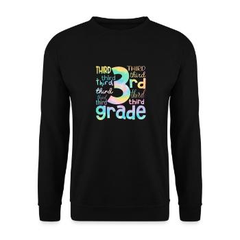 Tie Dye 3rd Grade Third Typography Team Students - Unisex Sweatshirt - black - Front - Alina (178cm) & Michal (187cm)