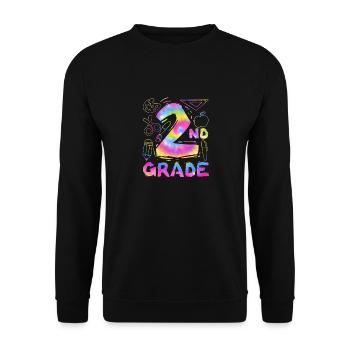 Tie Dye 2e année Deuxième équipe de typographie Élève - Sweat-shirt Unisexe - noir - Devant - Alina (178cm) & Michal (187cm)