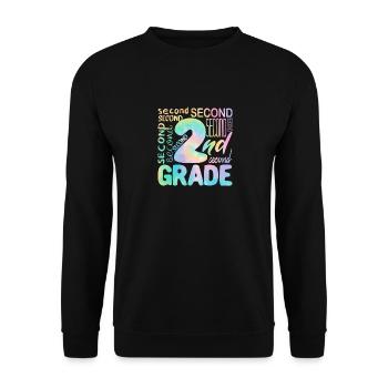 Tie Dye 2nd Grade Second Typography Team Student - Unisex Sweatshirt - black - Front - Alina (178cm) & Michal (187cm)