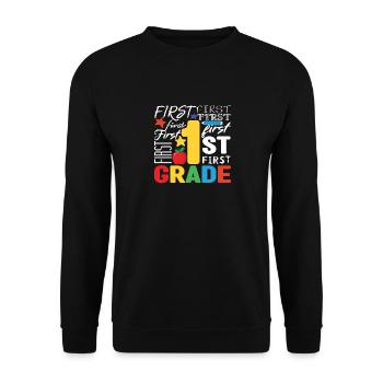 1ère année Première équipe de typographie Enseignant Jour 100 - Sweat-shirt Unisexe - noir - Devant - Alina (178cm) & Michal (187cm)