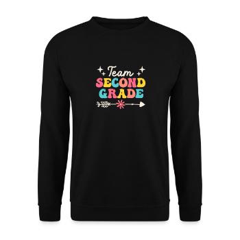 Team 2. Klasse Zweite 100 Tage der Schule Lehrer - Unisex Pullover - Schwarz - Vorne - Alina (178cm) & Michal (187cm)