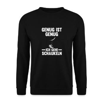 Astronaut Genug Ist Genug Ich Gehe Schaukeln - Unisex Pullover - Schwarz - Vorne - Alina (178cm) & Michal (187cm)