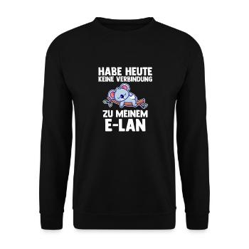 Koala Habe Heute Keine Verbindung Zu Meinem E-Lan - Unisex Pullover - Schwarz - Vorne - Alina (178cm) & Michal (187cm)