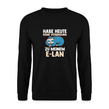 Faultier Habe Heute Keine Verbindung Zu Meinem E-L - Unisex Pullover - Schwarz - Vorne - Alina (178cm) & Michal (187cm)