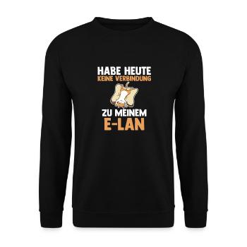 Katze Habe Heute Keine Verbindung Zu Meinem E-Lan - Unisex Pullover - Schwarz - Vorne - Alina (178cm) & Michal (187cm)