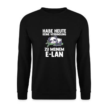 Pandabär Habe Heute Keine Verbindung Zu Meinem E-L - Unisex Pullover - Schwarz - Vorne - Alina (178cm) & Michal (187cm)