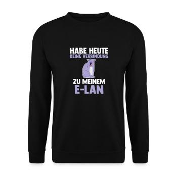 Katze Habe Heute Keine Verbindung Zu Meinem E-Lan - Unisex Pullover - Schwarz - Vorne - Alina (178cm) & Michal (187cm)