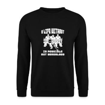 Joueur de hockey sur glace Fan de hockey sur glace Équipe de hockey sur glace - Sweat-shirt Unisexe - noir - Devant - Alina (178cm) & Michal (187cm)