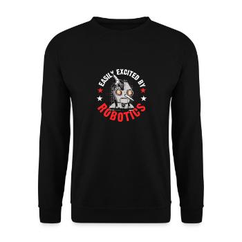 Construire un robot drôle facilement excité par un droïde robotique - Sweat-shirt Unisexe - noir - Devant - Alina (178cm) & Michal (187cm)
