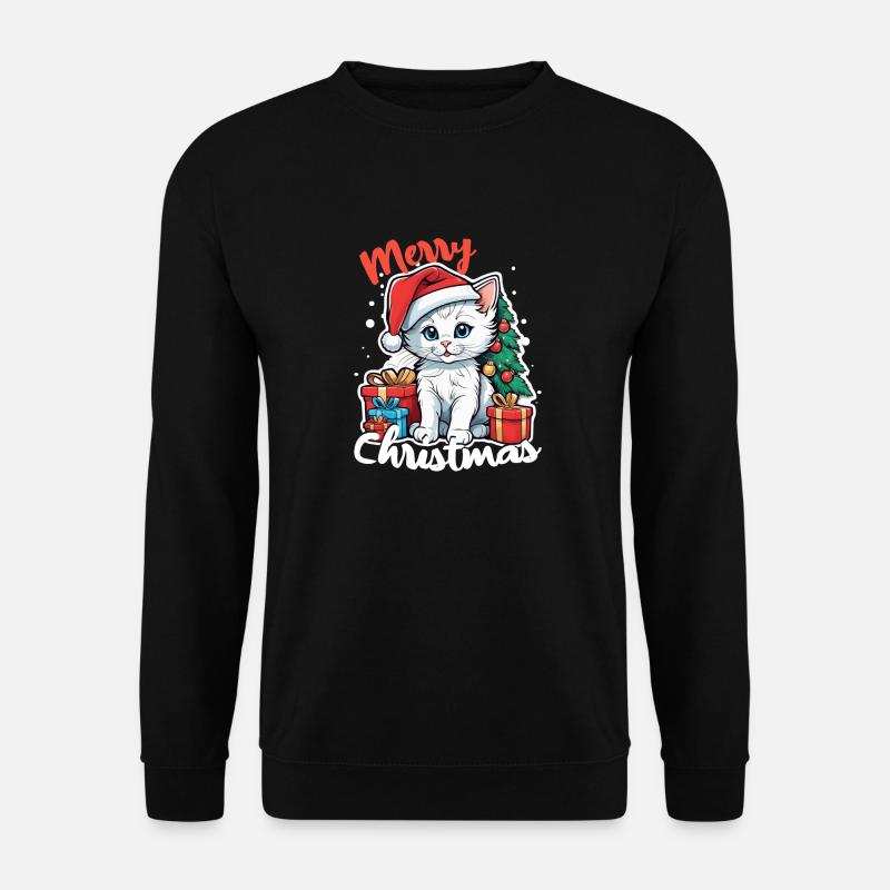 chat noel - joyeux noel - Sweat-shirt Unisexe - noir