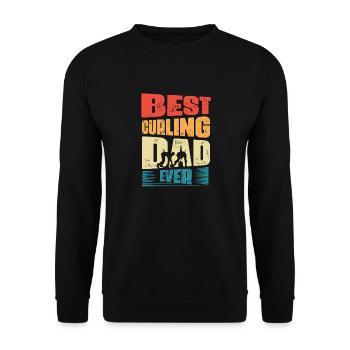 Best Curling Dad Ever Broom Curler Ice Sport - Unisex Pullover - Schwarz - Vorne - Alina (178cm) & Michal (187cm)