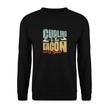Curling Is The Bacon Of Sports Broom Curler Ice Sp - Unisex Pullover - Schwarz - Vorne - Alina (178cm) & Michal (187cm)