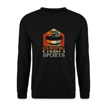 Curling Is The Bacon Of Sports Ice Sport Broom Cur - Unisex Pullover - Schwarz - Vorne - Alina (178cm) & Michal (187cm)