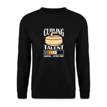 Curling Talent Loading ...Please Wait Ice Sport Br - Unisex Pullover - Schwarz - Vorne - Alina (178cm) & Michal (187cm)