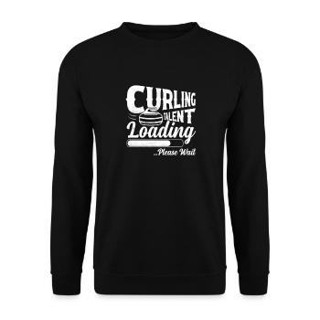 Curling Talent Loading ...Please Wait Broom Curler - Unisex Pullover - Schwarz - Vorne - Alina (178cm) & Michal (187cm)