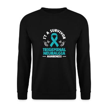 Ich Bin Ein Überlebender Trigeminusneuralgie - Unisex Pullover - Schwarz - Vorne - Alina (178cm) & Michal (187cm)