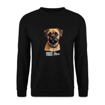 Chien Border Terrier - Sweat-shirt Unisexe - noir - Devant - Alina (178cm) & Michal (187cm)