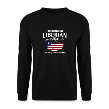 Drapeau du Libéria Libériens - Sweat-shirt Unisexe - noir - Devant - Alina (178cm) & Michal (187cm)