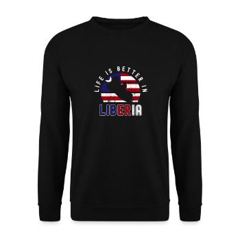 Drapeau du Libéria Libériens - Sweat-shirt Unisexe - noir - Devant - Alina (178cm) & Michal (187cm)