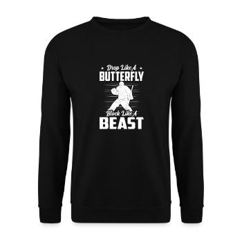 Drop Like A Butterfly Block Like A Beast Field Hoc - Unisex Sweatshirt - black - Front - Alina (178cm) & Michal (187cm)