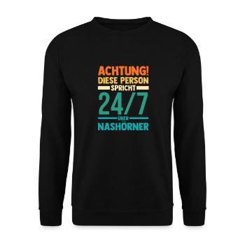 Nashorn - Unisex Pullover - Schwarz - Vorne - Alina (178cm) & Michal (187cm)