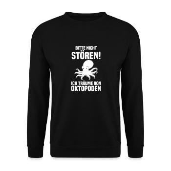 Tintenfisch Oktopus - Unisex Pullover - Schwarz - Vorne - Alina (178cm) & Michal (187cm)