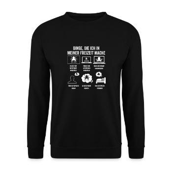 Tintenfisch Oktopus - Unisex Pullover - Schwarz - Vorne - Alina (178cm) & Michal (187cm)