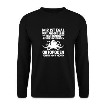 Tintenfisch Oktopus - Unisex Pullover - Schwarz - Vorne - Alina (178cm) & Michal (187cm)