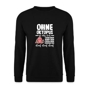 Tintenfisch Oktopus - Unisex Pullover - Schwarz - Vorne - Alina (178cm) & Michal (187cm)