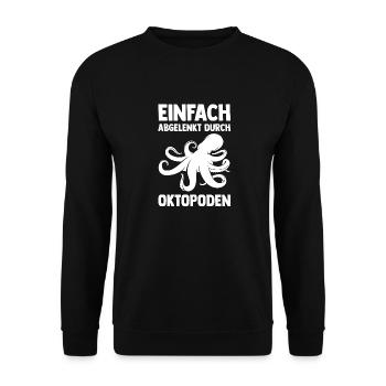 Tintenfisch Oktopus - Unisex Pullover - Schwarz - Vorne - Alina (178cm) & Michal (187cm)