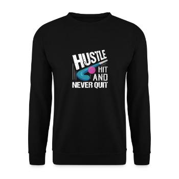 Hustle, Hit, And Never Quit Player Field Hockey - Unisex Sweatshirt - black - Front - Alina (178cm) & Michal (187cm)