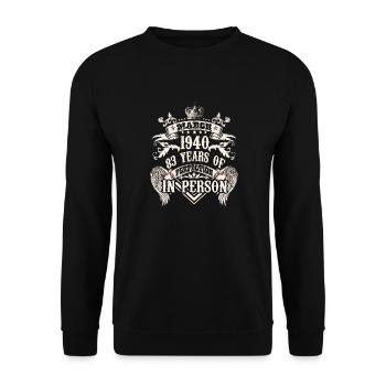 Mars 1940 anniversaire Bélier fête ses 83 ans - Sweat-shirt Unisexe - noir - Devant - Alina (178cm) & Michal (187cm)