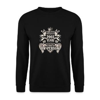 Vintage 2003 birthday of a legend becomes 20 - Unisex Pullover - Schwarz - Vorne - Alina (178cm) & Michal (187cm)