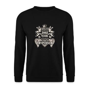 Vintage hommes anniversaire Bélier 21 ans 2002 - Sweat-shirt Unisexe - noir - Devant - Alina (178cm) & Michal (187cm)