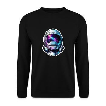 Weltraum-Galaxie-Astronaut - Unisex Pullover - Schwarz - Vorne - Alina (178cm) & Michal (187cm)
