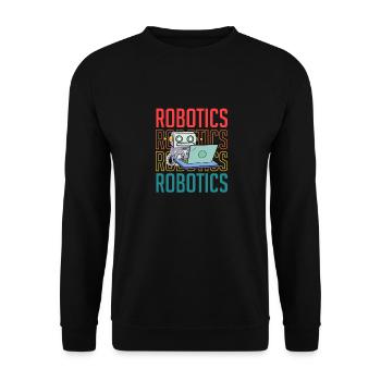 Cute Robotics Vintage Droid Builder Retro - Unisex Sweatshirt - black - Front - Alina (178cm) & Michal (187cm)