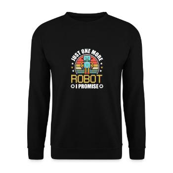Retro Robotics Droid Builder Just One More Robot I - Unisex Sweatshirt - black - Front - Alina (178cm) & Michal (187cm)