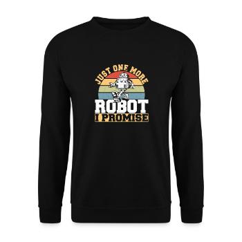 Just One More Robot I Promise Retro Robotics Vinta - Unisex Sweatshirt - black - Front - Alina (178cm) & Michal (187cm)