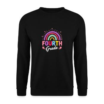 Fourth Grade 4th Rainbow Teacher Student 100 Day - Unisex Sweatshirt - black - Front - Alina (178cm) & Michal (187cm)