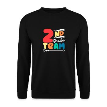 Team of the 2nd class Second teacher student 100. - Unisex Sweatshirt - black - Front - Alina (178cm) & Michal (187cm)