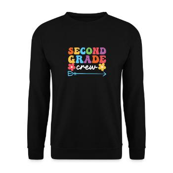 Second class team 2nd team teacher - Unisex Sweatshirt - black - Front - Alina (178cm) & Michal (187cm)