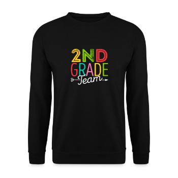 Team of the 2nd class Second teacher student 100. - Unisex Sweatshirt - black - Front - Alina (178cm) & Michal (187cm)
