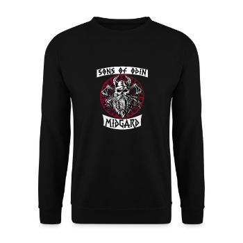 Walhalla Krieger Geschenk für echte Wikinger-Fans - Unisex Pullover - Schwarz - Vorne - Alina (178cm) & Michal (187cm)