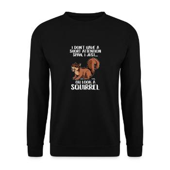 Drôle Mignon Animal Forêt I Juste Oh Regarder Écureuil - Sweat-shirt Unisexe - noir - Devant - Alina (178cm) & Michal (187cm)
